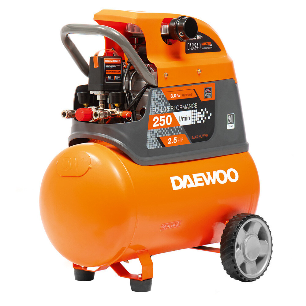 Изображение товара Компрессор масляный Daewoo DAC 24D 24 л 1,85 кВт Изображение товара Компрессор масляный Daewoo DAC 24D 24 л 1,85 кВт
