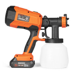 Краскопульт аккумуляторный Daewoo DAPS 1121Li SET 21 В 1,2 л 2,5 Ач Li-lon с 1 АКБ и ЗУ - фото 3