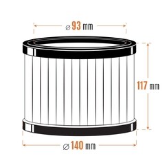 Фильтр для пылесоса Daewoo К моделям DAVC 2514S/2516S/2014S пластик для сухой уборки (DAVC 25HF) - фото 2