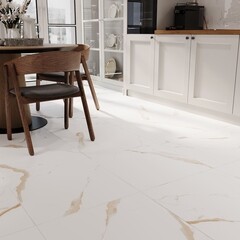 Керамогранит Lavelly Calacatta Toscana белый матовый 600x600x8,2 мм (4 шт.=1,44 кв.м) - фото 3