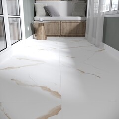 Керамогранит Lavelly Calacatta Toscana белый матовый 800x800x8,5 мм (3 шт.=1,92 кв.м) - фото 3