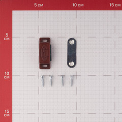 Защелка магнитная 46х15 мм коричневая (2 шт.) - фото 4