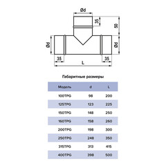 Тройник для круглых воздуховодов d160 мм 90° оцинкованный - фото 2