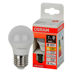 Лампа светодиодная Osram E27 2700К 7 Вт 600 Лм 170-250 В шар Р60 матовая - фото 7