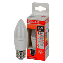 Лампа светодиодная Osram E27 4000К 9 Вт 806 Лм 170-250 В свеча В75 матовая - фото 7