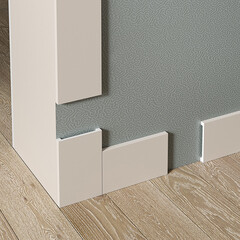 Плинтус экополимер Cosca 80х10х2000 мм белый (PX058) - фото 3