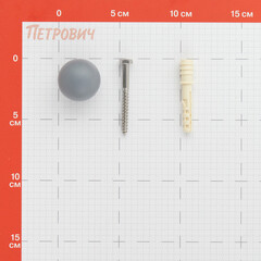 Упор дверной Hard-Fix с крепежом серый (50 шт.) - фото 2