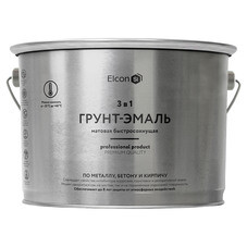 Грунт-эмаль по ржавчине 3в1 Elcon черная RAL 9005 матовая 10 кг