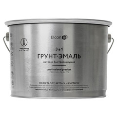 Изображение товара Грунт-эмаль по ржавчине 3в1 Elcon белая RAL 9003 матовая 10 кг
