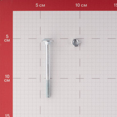 Болт мебельный оцинкованный 6х70 мм DIN 603 полусферическая головка с гайкой (6 шт.) - фото 3