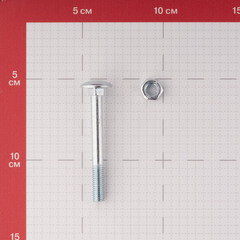 Болт мебельный оцинкованный 8х70 мм DIN 603 полусферическая головка с гайкой (4 шт.) - фото 2