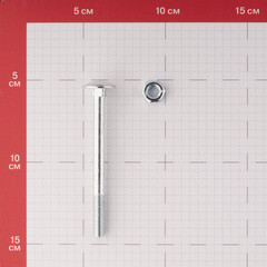 Болт мебельный оцинкованный 8х90 мм DIN 603 полусферическая головка с гайкой (2 шт.) - фото 4