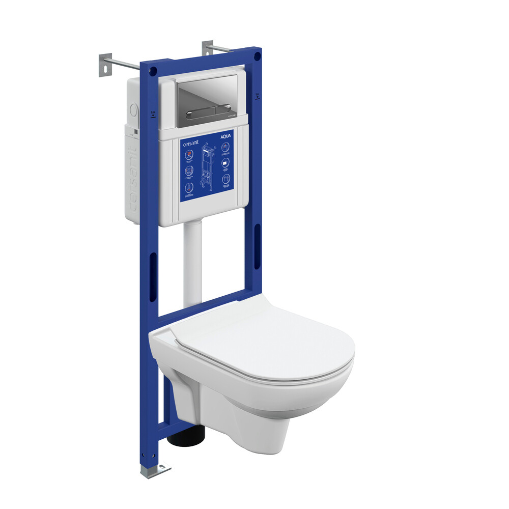 Изображение товара Комплект инсталляции Cersanit City DPL EO slim с унитазом и сиденьем микролифт