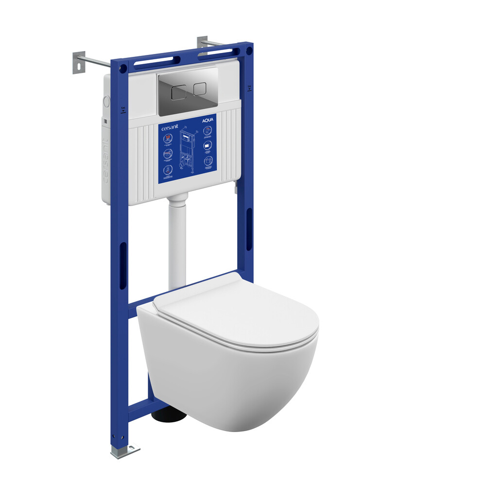 Изображение товара Комплект инсталляции Cersanit Brasko Vortex DPL EO slim с унитазом и сиденьем микролифт