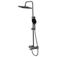 Душевая система Esko Gun Metal с верхним душем с лейкой с термостатом графит (STT4040GM)