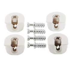 Полкодержатель-стяжка d20 мм белый со штоком 11 мм (4 шт.) - фото 1
