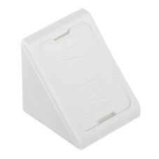 Уголок мебельный пластиковый 21х21х21 мм белый с шурупом (6 шт.)