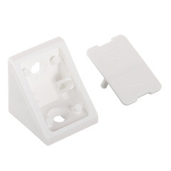 Уголок мебельный пластиковый 21х21х21 мм белый с шурупом (6 шт.) - фото 4