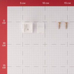 Уголок мебельный пластиковый 21х21х21 мм белый с шурупом (6 шт.) - фото 3