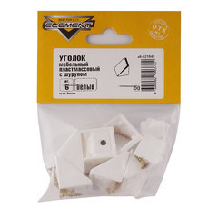 Уголок мебельный пластиковый 21х21х21 мм белый с шурупом (6 шт.) - фото 2
