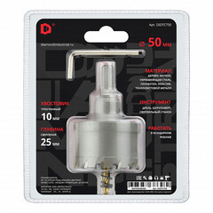 Коронка твердосплавная Diamond Industrial (DIDTCT50) универсальная d50 мм - фото 2