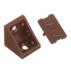 Уголок мебельный пластиковый 21х21х21 мм дуб с шурупом (6 шт.) - фото 2