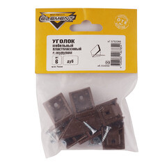 Уголок мебельный пластиковый 21х21х21 мм дуб с шурупом (6 шт.) - фото 3