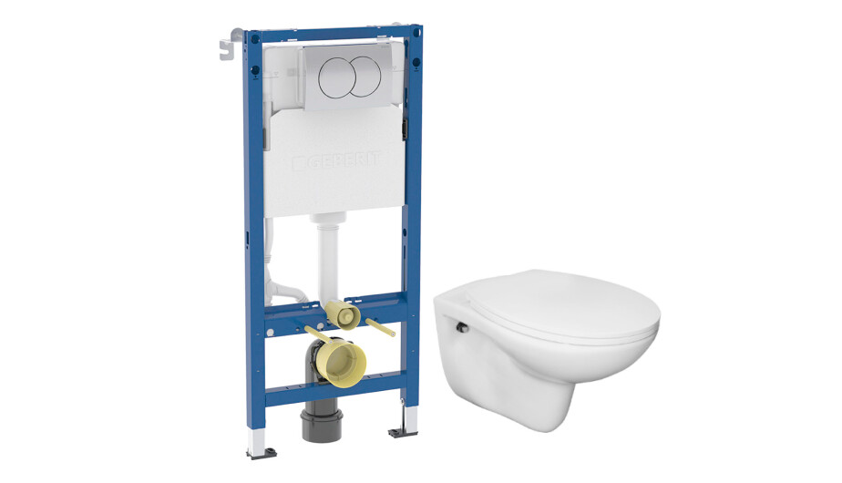 Изображение товара Комплект инсталляции Geberit Delta Duofix с унитазом Corsa Deco AX Rimless и сиденьем микролифт