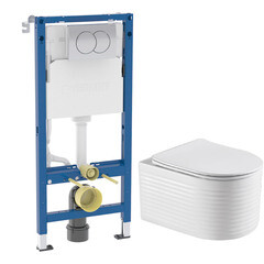 Комплект инсталляции Geberit Delta Duofix с унитазом Corsa Deco LXH с кнопкой хром и сиденьем дюропласт микролифт (458.149.21.2/WHLXH500ST)