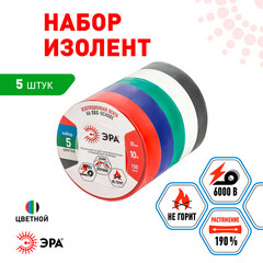 Изолента Эра Set-5 ПВХ 5 цветов 15 мм 10 м (5 шт.) - фото 3