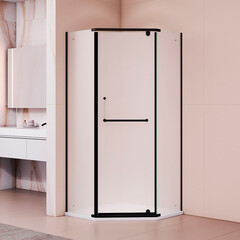 Душевой уголок RGW PA 081B черный 120х120х195 см пятиугольник стекло матовое 6 мм - фото 7