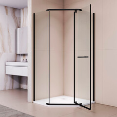 Душевой уголок RGW PA-83-B черный 100х100х195,5 см пятиугольник стекло прозрачное 6 мм (78088300-14) - фото 5