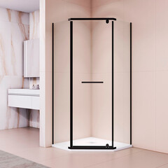 Душевой уголок RGW PA-82B черный 90х90х195,5 см пятиугольник стекло прозрачное 6 мм (41088299-14) - фото 4