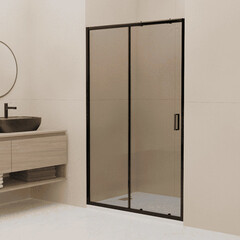 Душевая дверь RGW CL-13B стекло тонированное 150х195 см профиль черный 6 мм раздвижная (06091315-34) - фото 7