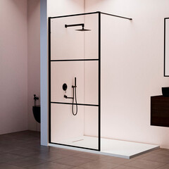 Душевая перегородка RGW WA-09B черная 90х200 см стекло прозрачное 8 мм (06100910-14) - фото 5