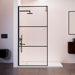 Душевая перегородка RGW WA-09B черная 90х200 см стекло прозрачное 8 мм (06100910-14) - фото 4