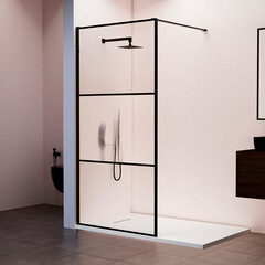 Душевая перегородка RGW WA-09B черная 90х200 см стекло рифленое 8 мм (06100909-224) - фото 4