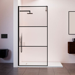 Душевая перегородка RGW WA-09B черная 120х200 см стекло рифленое 8 мм (06100912-224) - фото 3