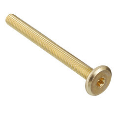 Винт мебельный латунированный M6х60 мм плоская головка HEX (4 шт.) - фото 4