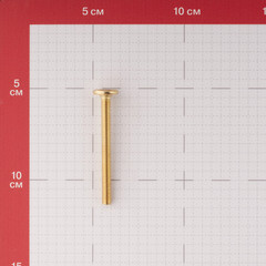 Винт мебельный латунированный M6х60 мм плоская головка HEX (4 шт.) - фото 2