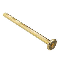 Винт мебельный латунированный M6х80 мм плоская головка HEX (4 шт.) - фото 2