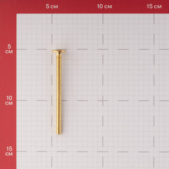 Винт мебельный латунированный M6х80 мм плоская головка HEX (4 шт.) - фото 3