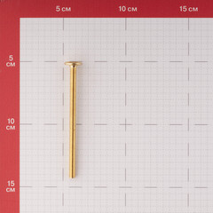 Винт мебельный латунированный M6х90 мм плоская головка HEX (4 шт.) - фото 3