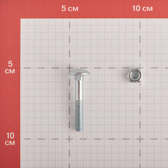 Болт мебельный оцинкованный 6х40 мм DIN 603 полусферическая головка с гайкой (8 шт.) - фото 3