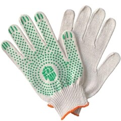 Перчатки х/б 4 нити с ПВХ покрытием белые 9 (L) - фото 4