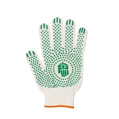 Перчатки х/б 4 нити с ПВХ покрытием белые 9 (L) - фото 2