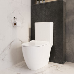 Унитаз-компакт Vitra Sento безободковый с горизонтальным выпуском с сиденьем микролифт белый (9830B003-7204) - фото 2