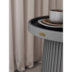 Журнальный столик круглый темно-серый Sheffilton SHT-CT94 - фото 3