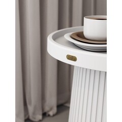 Журнальный столик круглый белый Sheffilton SHT-CT94 - фото 6