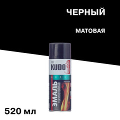 Эмаль термостойкая Kudo черная аэрозоль 520 мл
